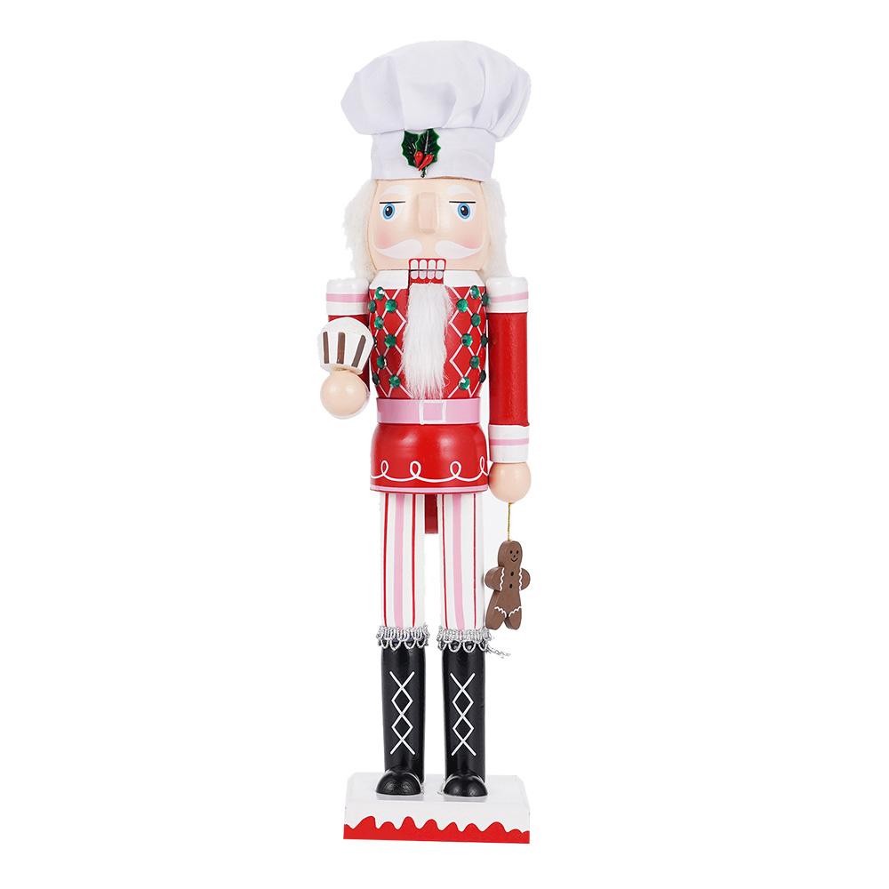 38CM Christmas Nutcracker Chef Pastry Chef Puppet Handcrafted Decoration Christmas New Year Holiday Party Decoration Gift