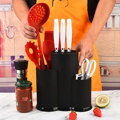 1PC Multi-Function Knife Block PP Flatware Drainer Storage Box Knife Holder Utensil Stand