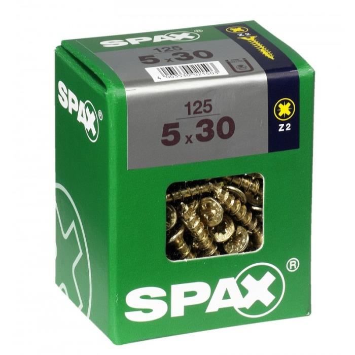 Screw - SPAX - Countersunk Head - Steel - Diam. 5 Mm - Long. 30 Mm - Pack of 125
