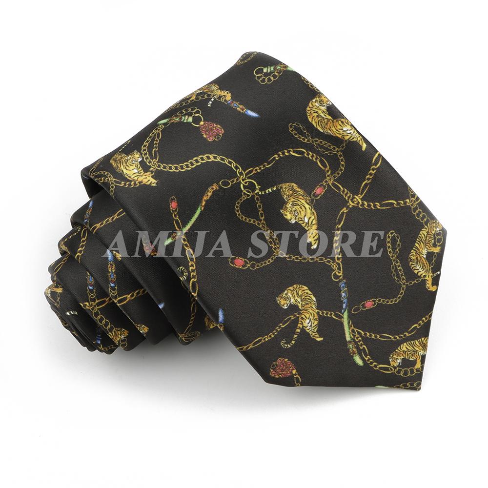 Krawaty Męskie Vintage Imitacja Jedwabiu Graffiti Krawat Panda Koń Malarstwo Krawat Dla Mężczyzn Ślub Biznes Miękki Nadruk Krawat Weddi