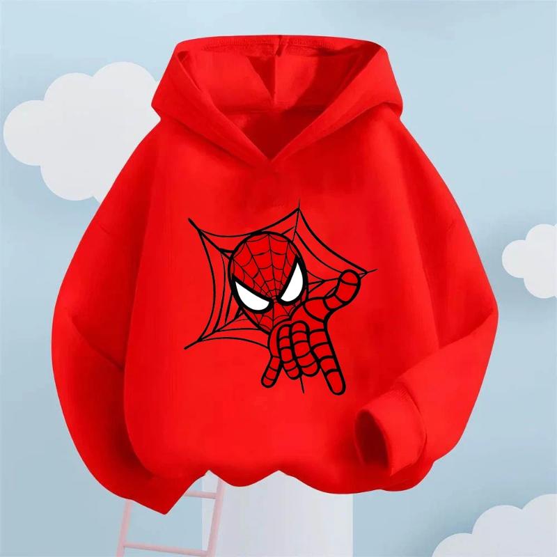 Avengers Spider-Man Print Hoodie for Boys and Girls, Casual Autumn/Winter Superhero Marvel Kids Comfortable Pullover Sweatshirt