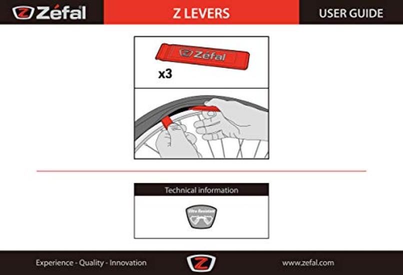 Zefal BOX Tire Lever Set 1990B Z-LEVERS (100-Pack) - Resin, 100mm, Red,