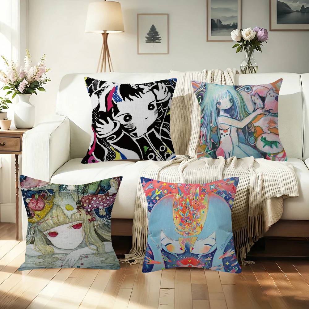ANIME K-Kikuos Art Album Maple Design Cushion Cover Happy Autumn Harvest decor Holiday Decorati Pillow Cover