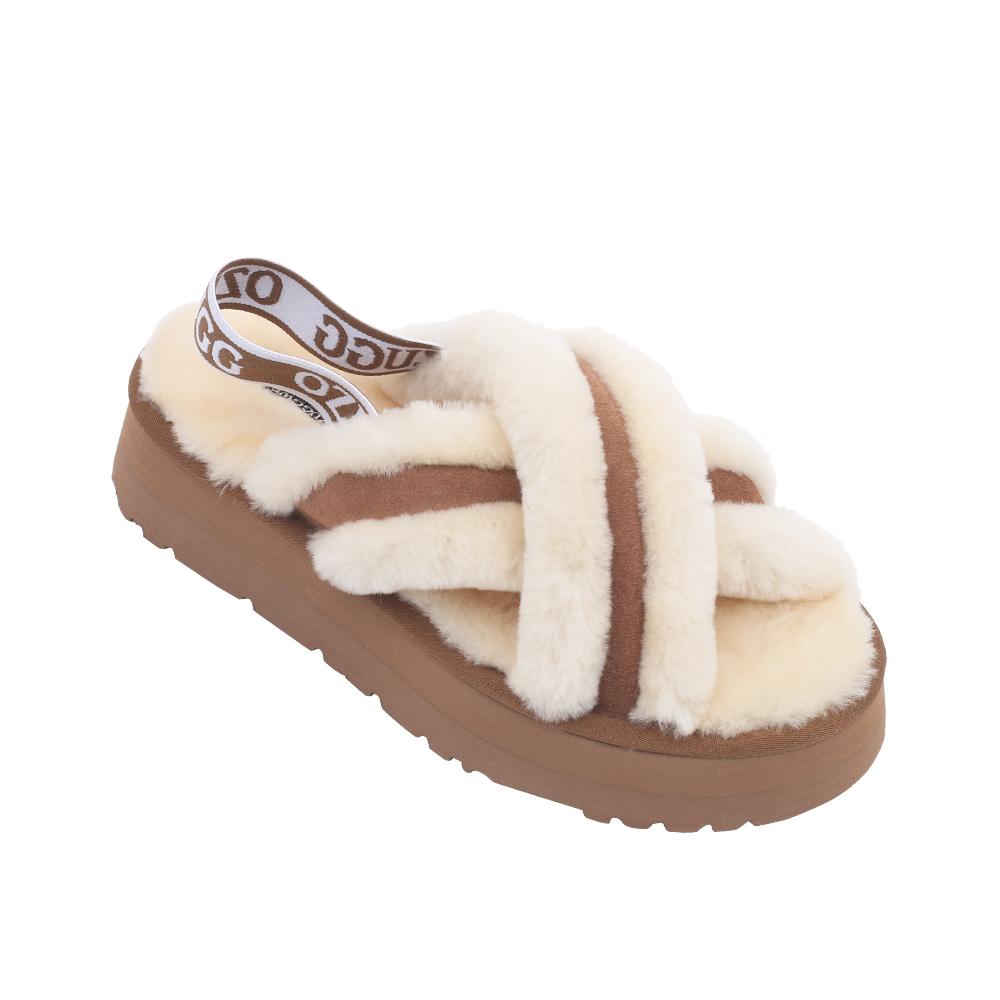 Oz Ugg Wear Adult Adele Platform Slippers Brown