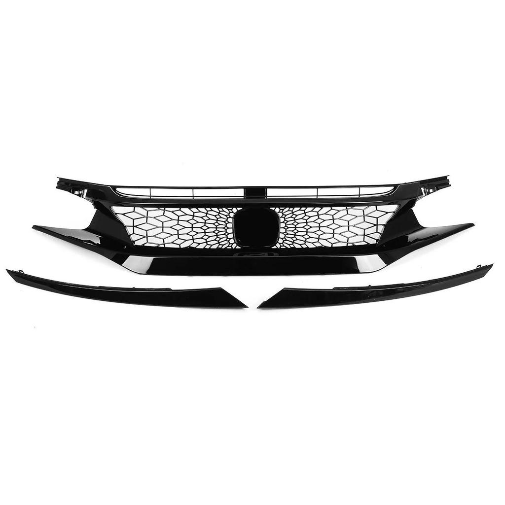 Cross-Border Black Middle Net Grille for 2016-2021 Honda Civic Type S Front Modification Parts