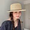 With Bow Straw Boater Hat Breathable Mesh Sun Protection Handwoven Sun Cap Wide Brimmed Lightweight Flat Top Beach Hat