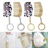 Miniature Comb Pendant Keychain Acetate Gold/Silver Key Ring for Women and Girls Everyday Hair Maintenance Supplies