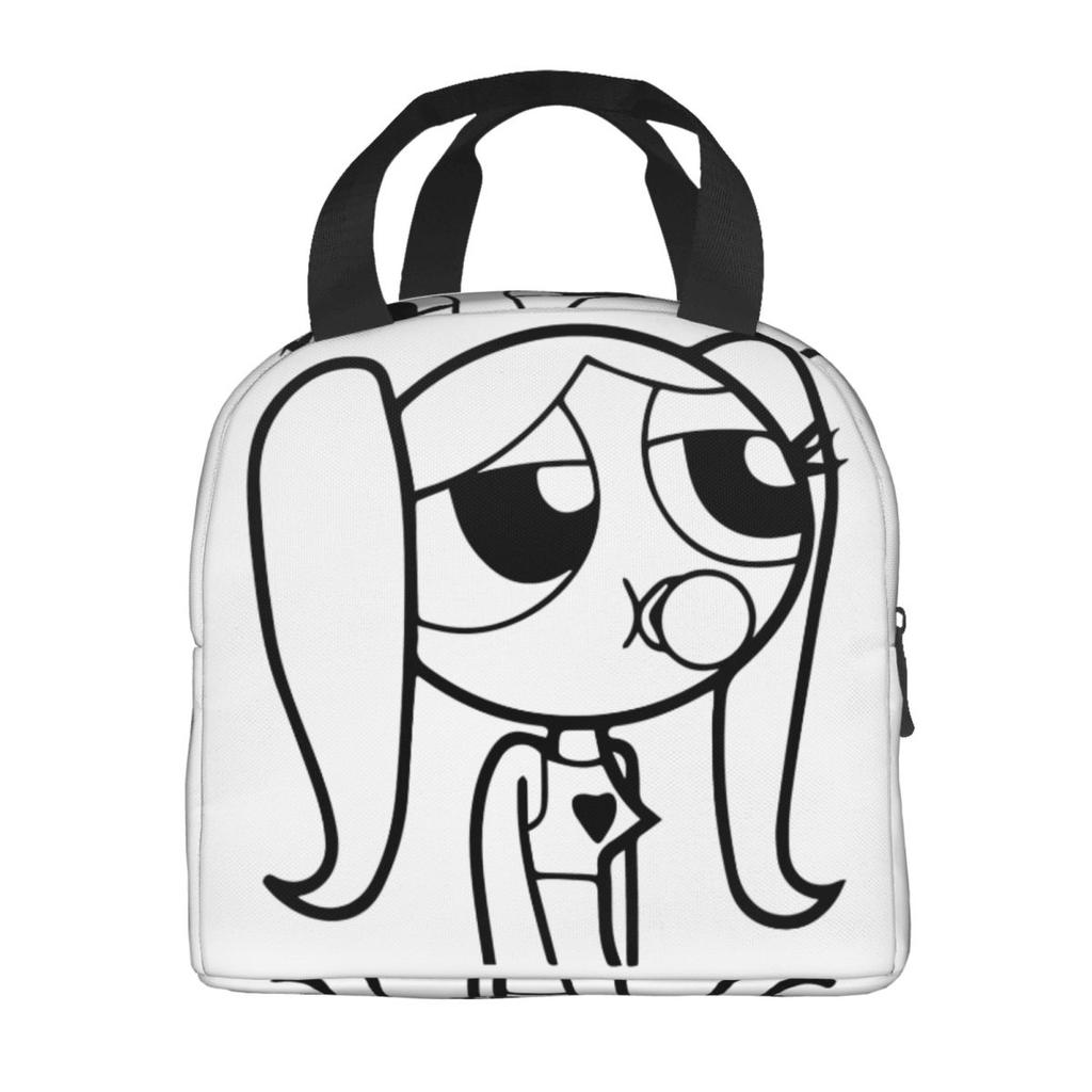 P-PowerPuffs Cartoon Accessories Insulated Lunch Bags For Work Food Storage Bag Portable Cooler Thermal Bento Box