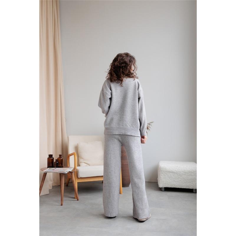 Autumn and Winter Women's Cardigan Sweater Vest Pants Three Piece Set