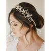 SWEETV Handmade Rhinestone Wedding Headband Flower-Leaf Bridal Headpieces for Wedding Pearl Hair Accessories (Silver)