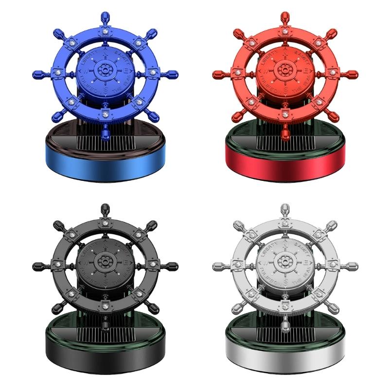 Ship Rudder Car Air Fresheners Rotating Solar Car Fresheners Car Perfumes Relieve Stress & Purifie Odors for Home Office