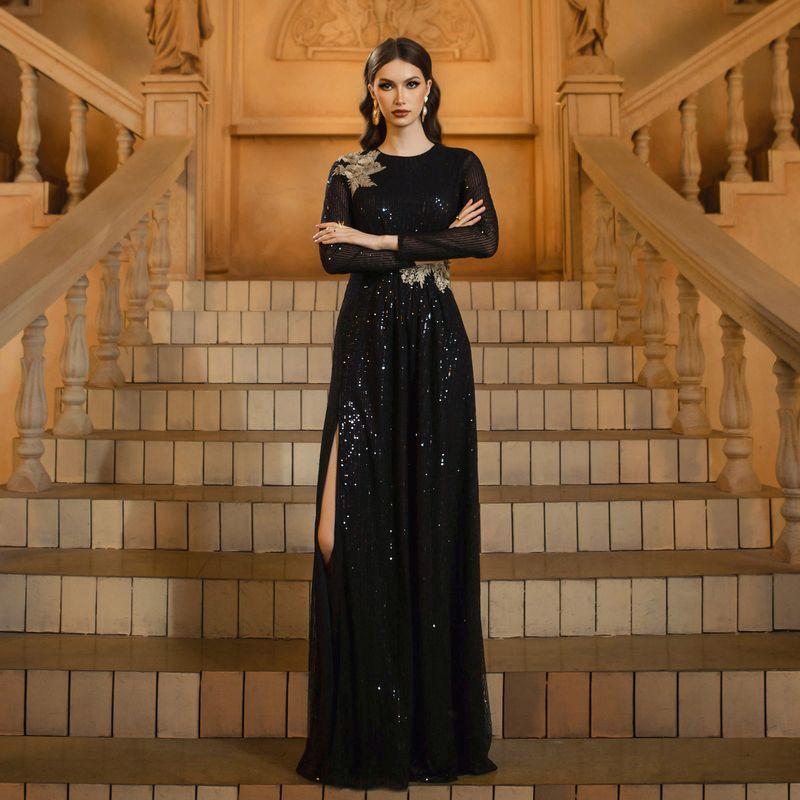 Maix Dress for Party Sexy Party Dress Long Black Night Club Black S