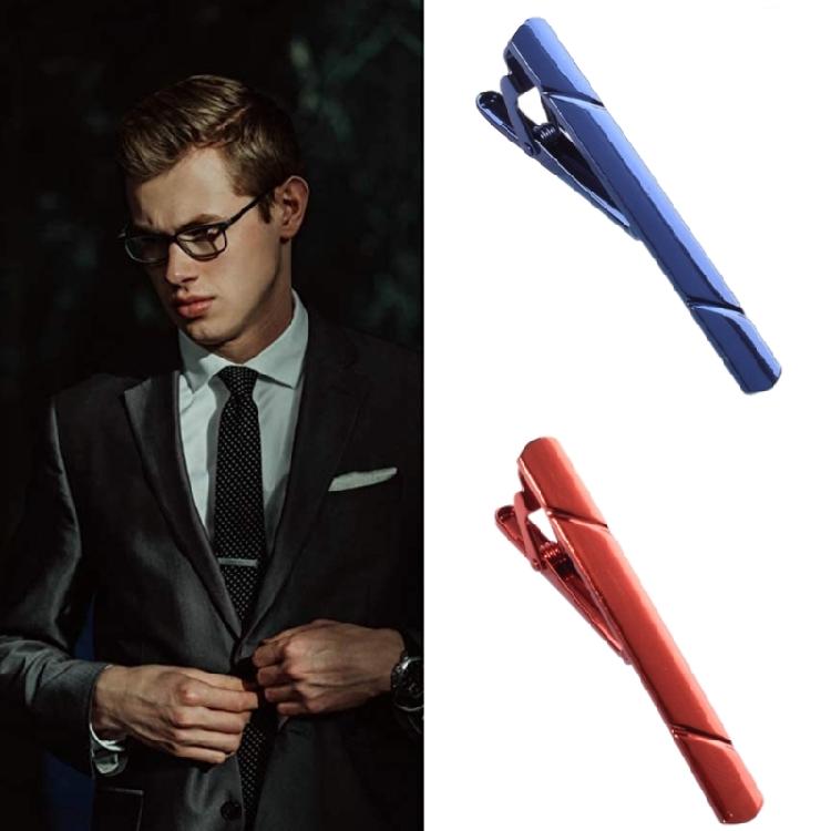 Men Stainless Steel Tie Clip Textured Grip Suit Accessories Wedding Business Use