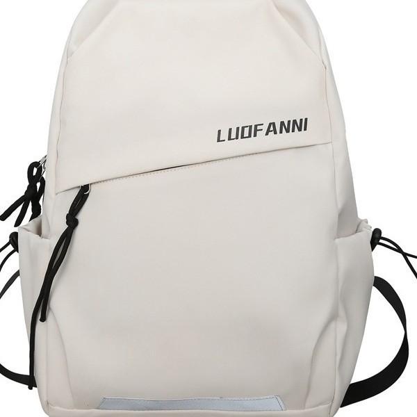 Schoolbag schoolbag female college student ins trendy brand backpack men's sense lightweight travel backpack simple solid color printing