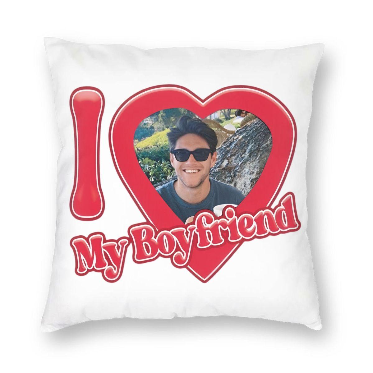 I Love My Boyfriend Niall Horan Pillowcase Printed Polyester Cushion Cover Decorative Throw Pillow Case Cover Home Square 12x12Inch
