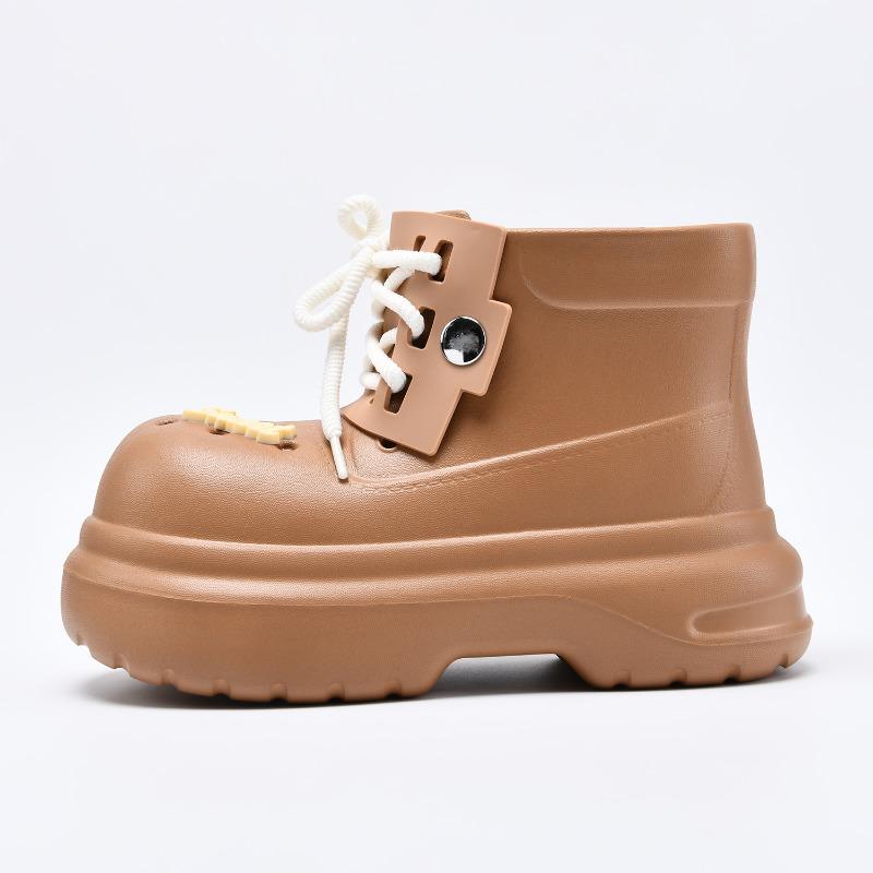 

Женские летние шлепанцы из ЭВА с отверстиями, на толстой подошве, высокие, резиновые сапоги с большой головой, крутые шлепанцы, не воняют ногами 39-40