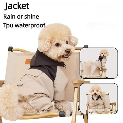 Wasserdichte Haustier-Regenjacke Vierbeinige Arbeitsjacke Patchwork Winddichte Katzen-Hunde-Mäntel Jacken Halten Warm Overall Mäntel Zubehör