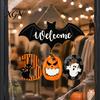 Wall Hanging Party Decoration Halloween BOO Door Sign, Spooky Bat Welcome Wooden Ghost Pumpkin Rustic Board Black Cat Hanger Ornaments for Front