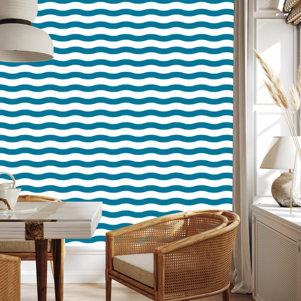 Turquoise Stripes Wallpaper, Clear Detail for Living Room and Bedroom 50x1000