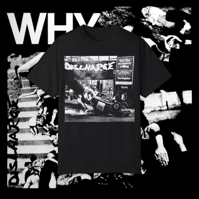 2Sided Discharge Why T Shirt Vintage Crust Punk Hardcore Dystopia Doom Disclose Unisex T-Shirt S