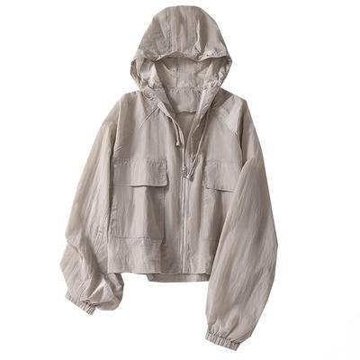 QUNCHAORI Rash Sun UV Manga Curta UV Oversized Feminino Proteção Solar, Proteção, Proteção, Com Capuz, Roupa de Banho, Cardigã, Comprimento, Transparente, Mangas,