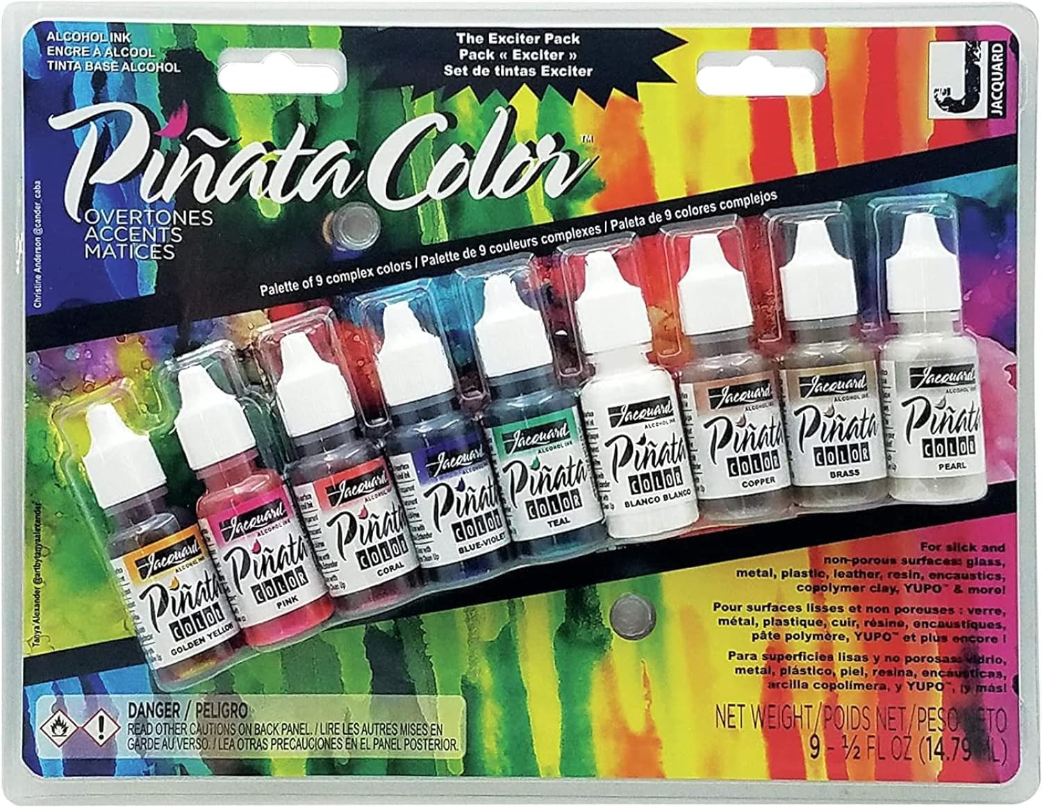 

Jacquard Jacquard Pinata Alcohol Ink Set 9 Colors Art Quick Dry Multipurpose [Товар]