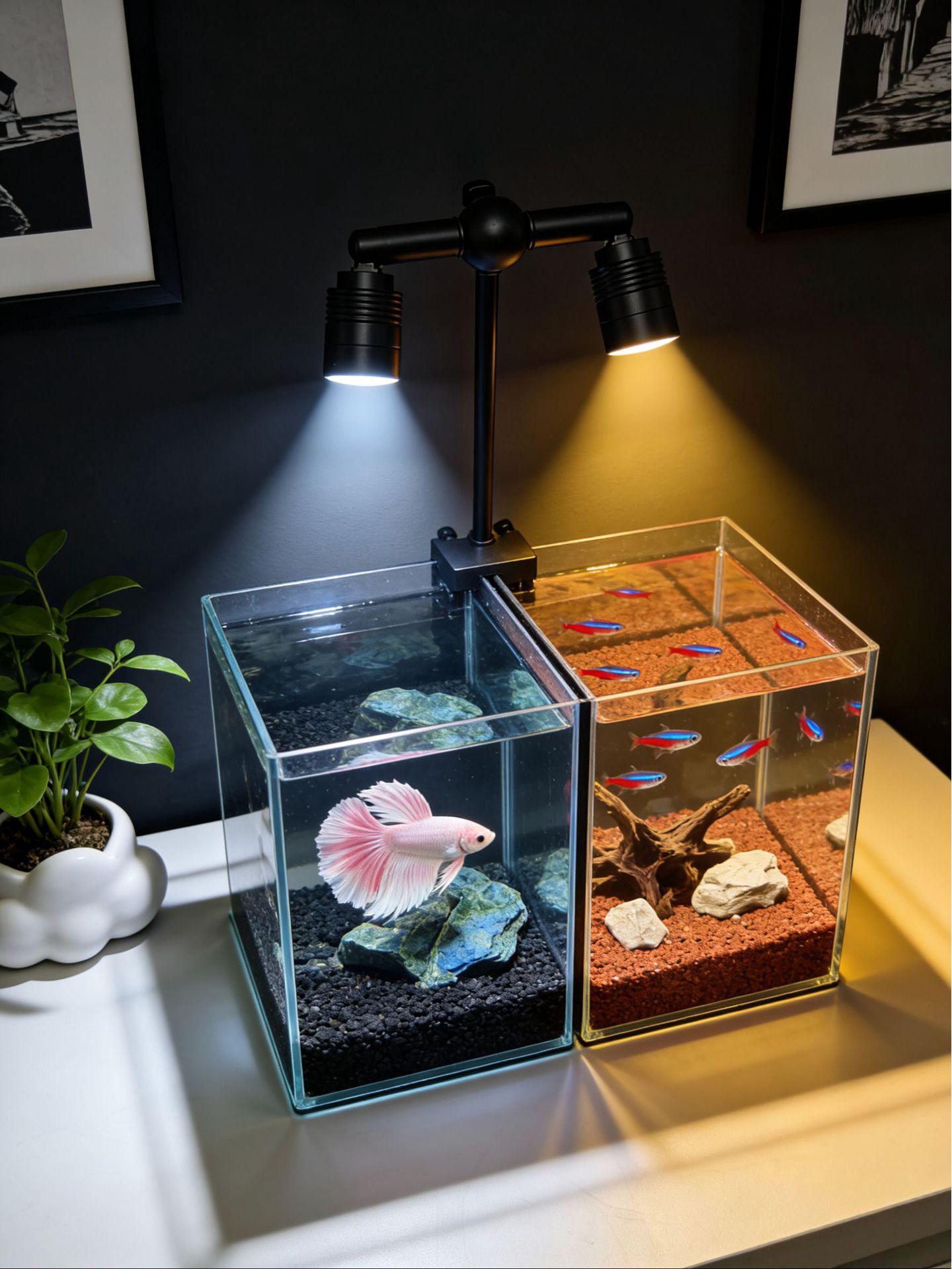 Dual-Head LED Spotlight for Aquariums and Aquatic Plants