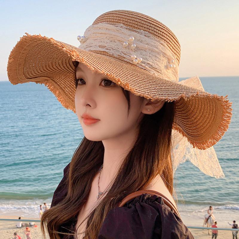 Summer Straw Hat With Wide Brim For Women Sunshade And Casual Outdoor Wear