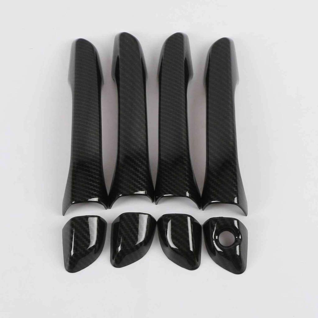 For Hyundai Elantra 2017 2018   LHD ABS Carbon Fiber Black Car Door Handle Cover Trims Sticker Car Styling Accessories
