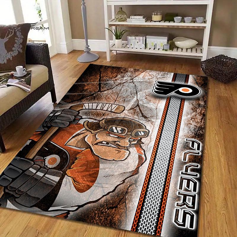 Hockey Beast Football Pattern Soft Area Rug Non Slip Indoor Floor Carpet Sports Decor Mat for Bedroom