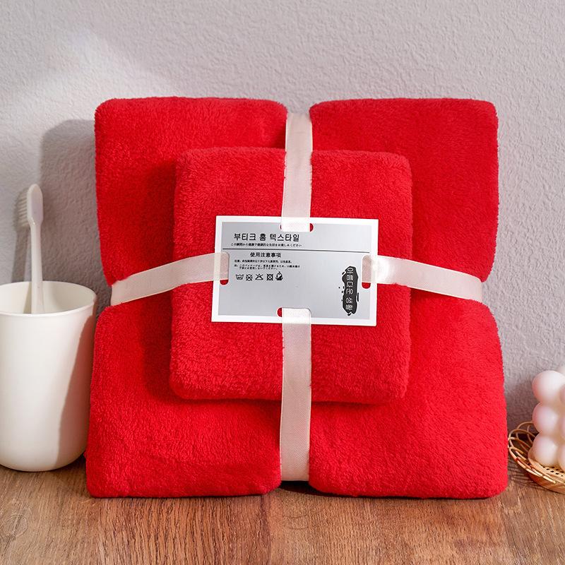 2-teiliges Korallenfleece-Handtuch Badetuch-Set Weizenmuster Superweich Saugfähig Badelaken Spa-Gesichtstuch Mehrere Musteroptionen