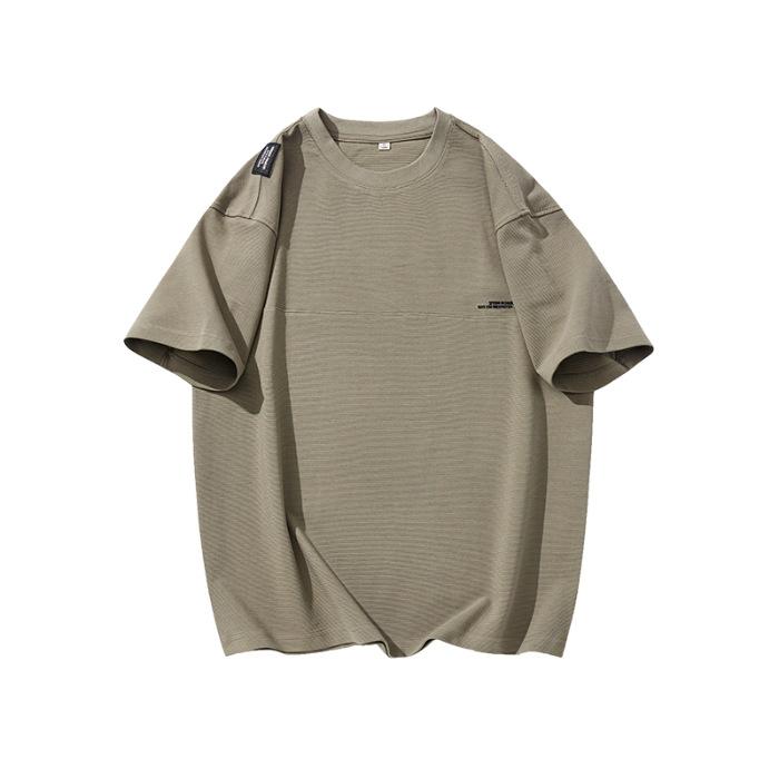 

Summer Texture Combed Cotton Short-sleeved T-shirt Men s Embroidered Loose Large-size Half-sleeved Top 4XL