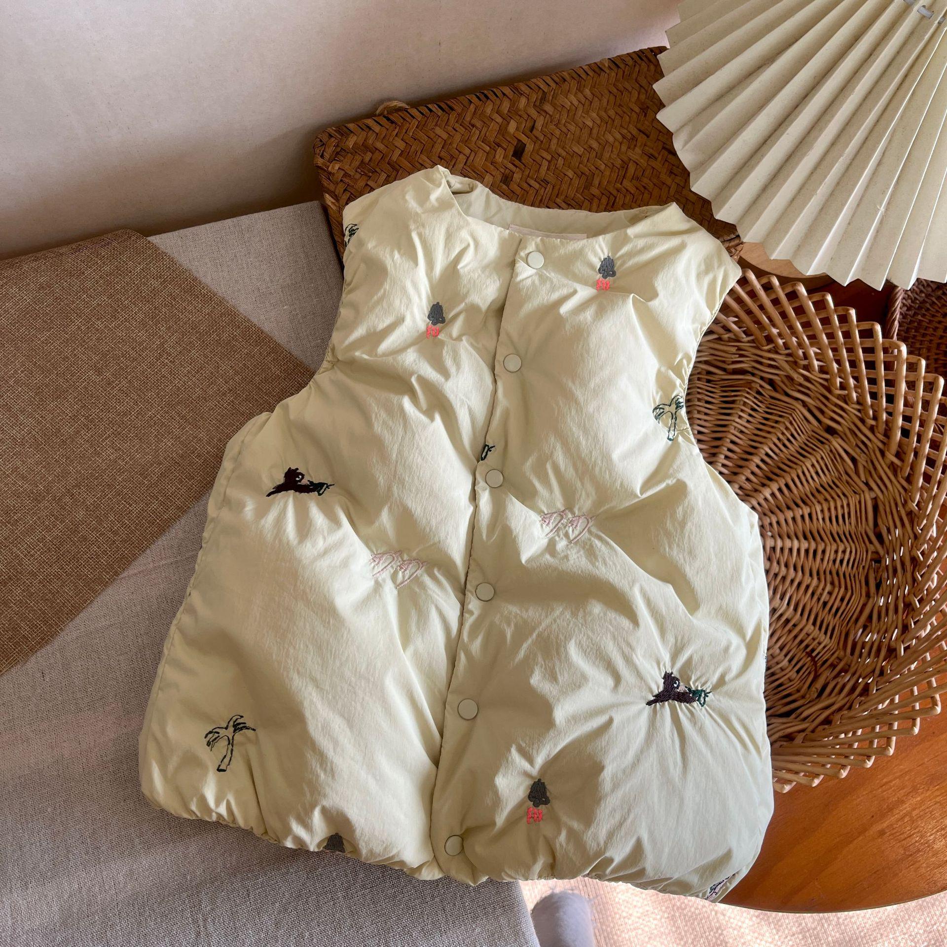 

Модный зимний жилет для девочек 2024 года – 90% белого утиного пуха, теплый и универсальный 100 cm