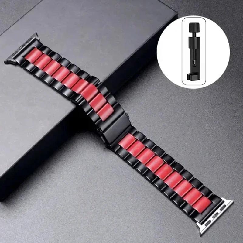 Stainless Steel Strap For Apple Watch Ultra 2 49mm 45mm 41mm 40mm 44mm 46mm Watch Strap Metal Bracelet For iWatch 10 9 8 7 6 5 4