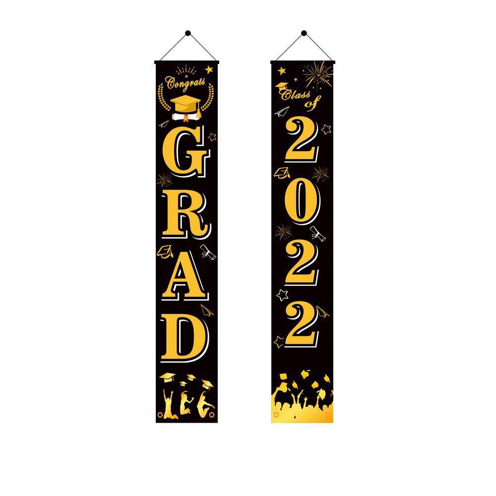 2022 Graduation Party Decoration Graduates Couplet Banners Class Of Congrats GRAD Door Porch Hanging Flag Graduation Party Decor