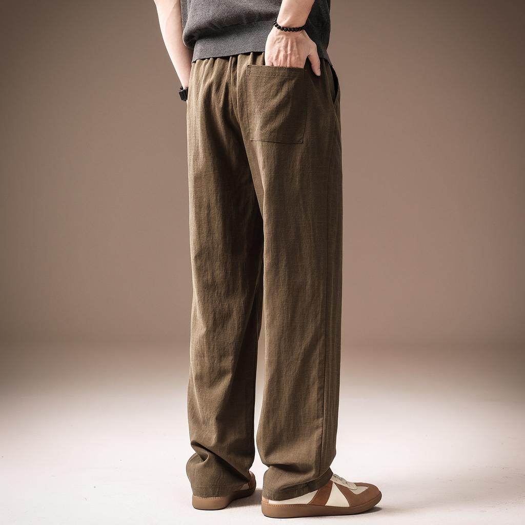 High-end American Old Money Style Light Luxury Tencel Breathable Drape Casual Pants Men's Summer Thin Loose Straight Pants