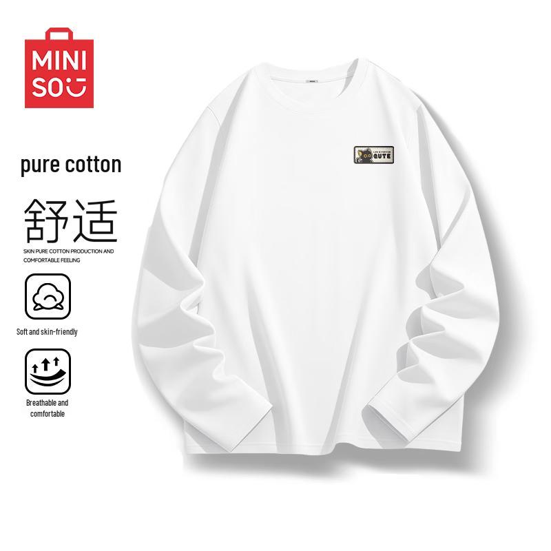 MINISO Men's Pure Cotton Long-Sleeve T-Shirt