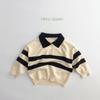 Children's POLO Sweater: Two-Button Striped Lapel, All-Season Korean Style for Boys & Girls
