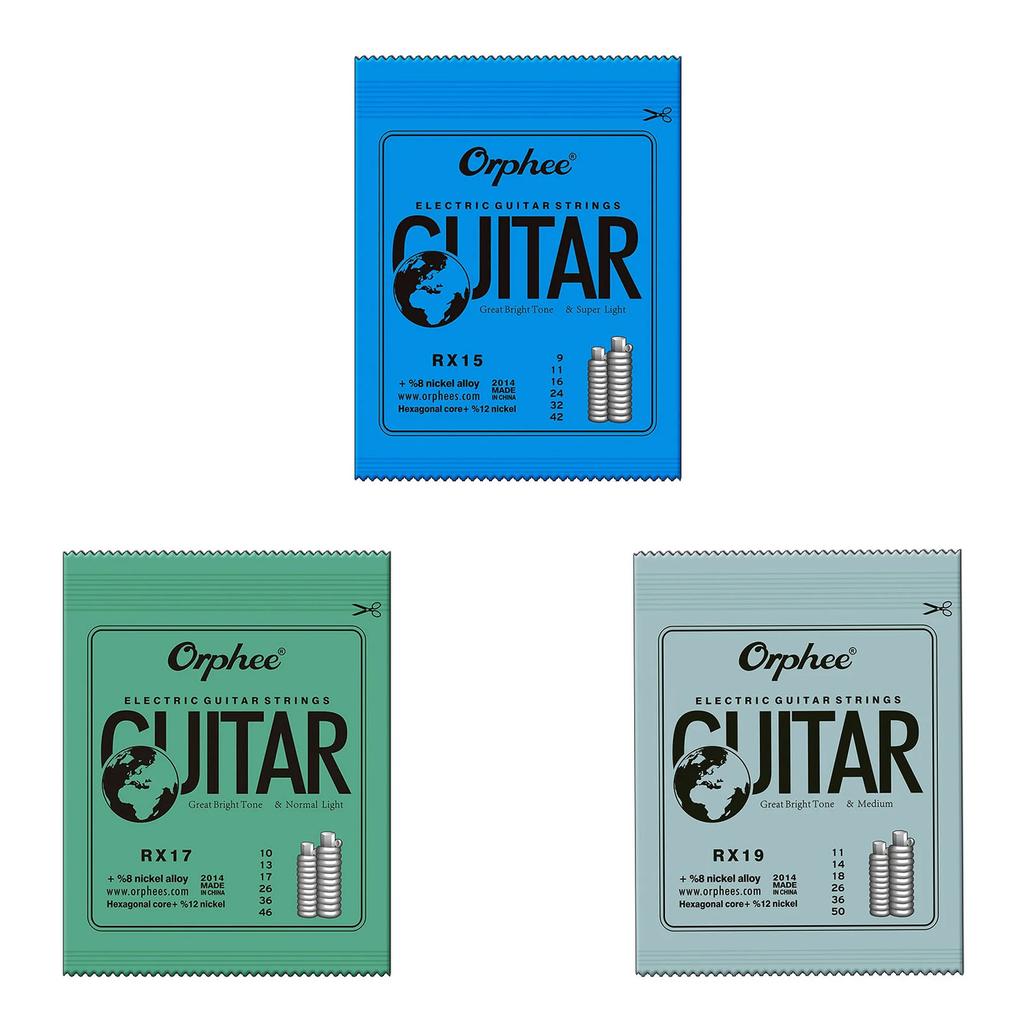 Orphee 1/5/10 Stück Elektrische Gitarrensaiten Satz RX Serie Sechskant Kohlenstoffstahl 6 Saiten für Elektrische Gitarren Zubehör & Teile