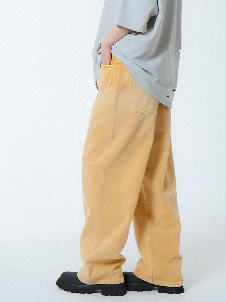 UNKNOWN PLANET Wide Step Dye Pants Yellow