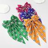 Elastic Fabric Ribbon Hair Rope Colorful Hairpin Football Pattern Bow Hair Clip  Fan Gear