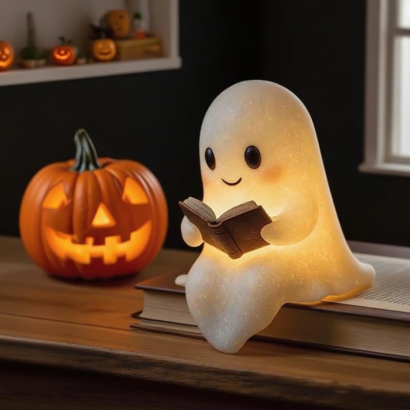 Halloween Decorations Ghost Figurine - 3 in Spooky & Cute Ghost Statue, Halloween Ghost Figurines for Home, Office, Desk Decor, Cute Ghost Decor Home