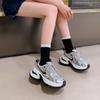 Strappy Casual Sports Shoes with Breathable Thick Sole and Elevated Platform - Women's Style