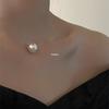 2025 New 925 Sterling Silver Pearl Necklace for Women – Minimalist Clavicle Chain with Light Luxury Niche Design.