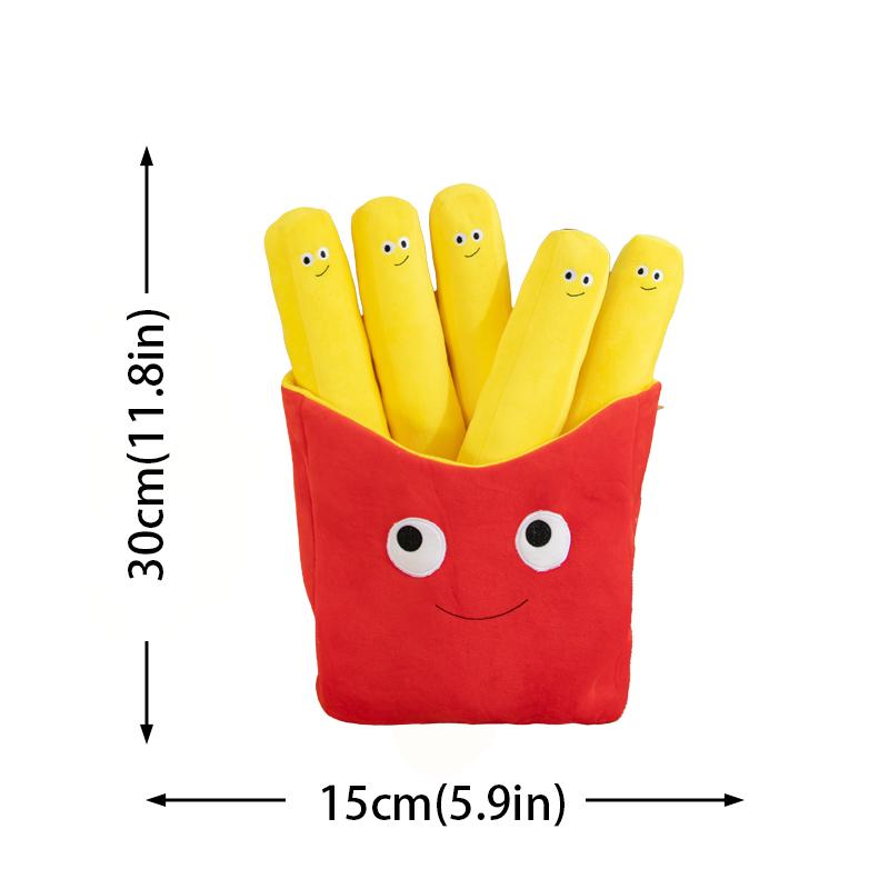 French Fry Plush Pillow Creative Cute French Fries Ornament Couple Style Plush Toy Doll Small Doll For Girls Boys Birthday Gift