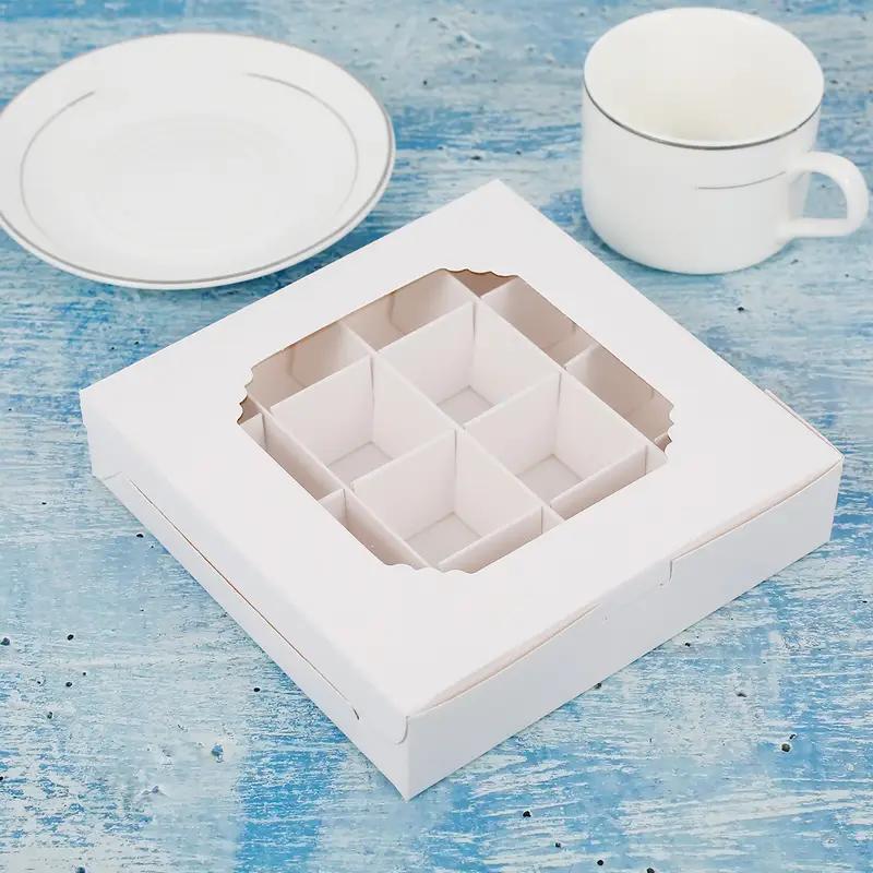WTEMPO 15PCS 3.5*15*15CM 16 Cavities Clear Window Kraft Paper Gift Boxes Foldable DIY Jewelry Small Presents Packaging Boxes