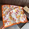 Elegant Printed Silk Like Square Scarf For Women Daily Use