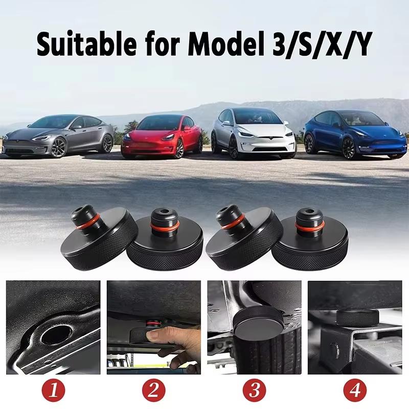 4 Peças de Almofadas de Macaco para Tesla Model 3 Y S X Highland Acessórios Discos de Borracha Suportes de Levanta Chassis Adaptador Estojo