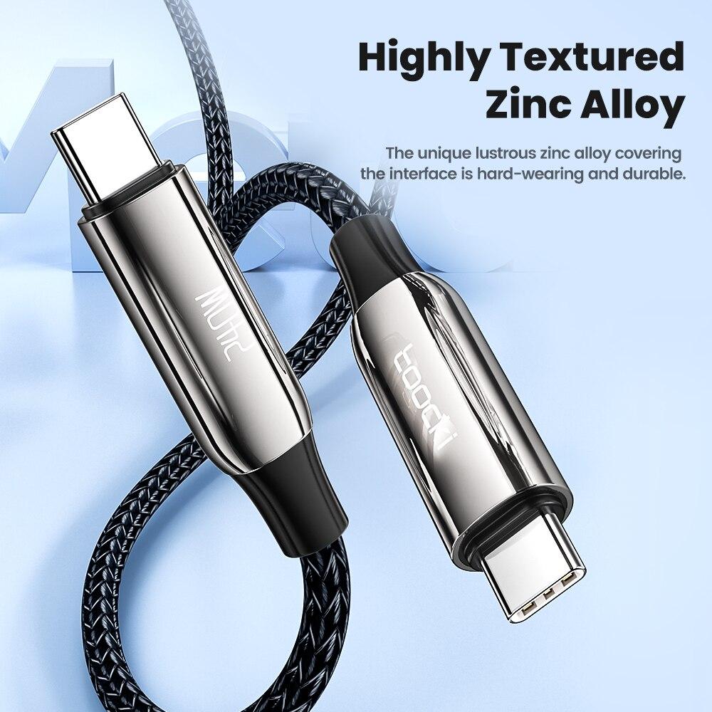 Toocki 240W USB C To Type C Cable PD3.1 48V 5A Super Fast Charging Cable Type C For 15 Samsung S23 Huawei Macbook