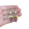 Bohemia Gold Color Sun Crescent Moon Irregular Purple Crystal Dangle Earrings Necklace for Women Charm Jewelry Accessory Gifts